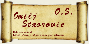Omilj Staorović vizit kartica